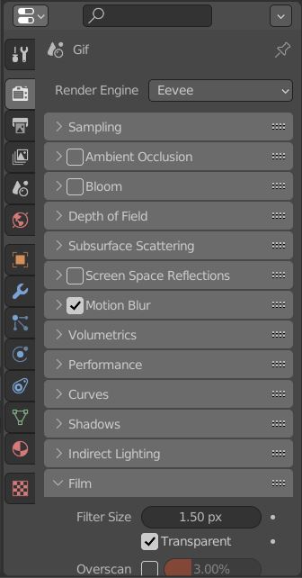 Render Properties Tab