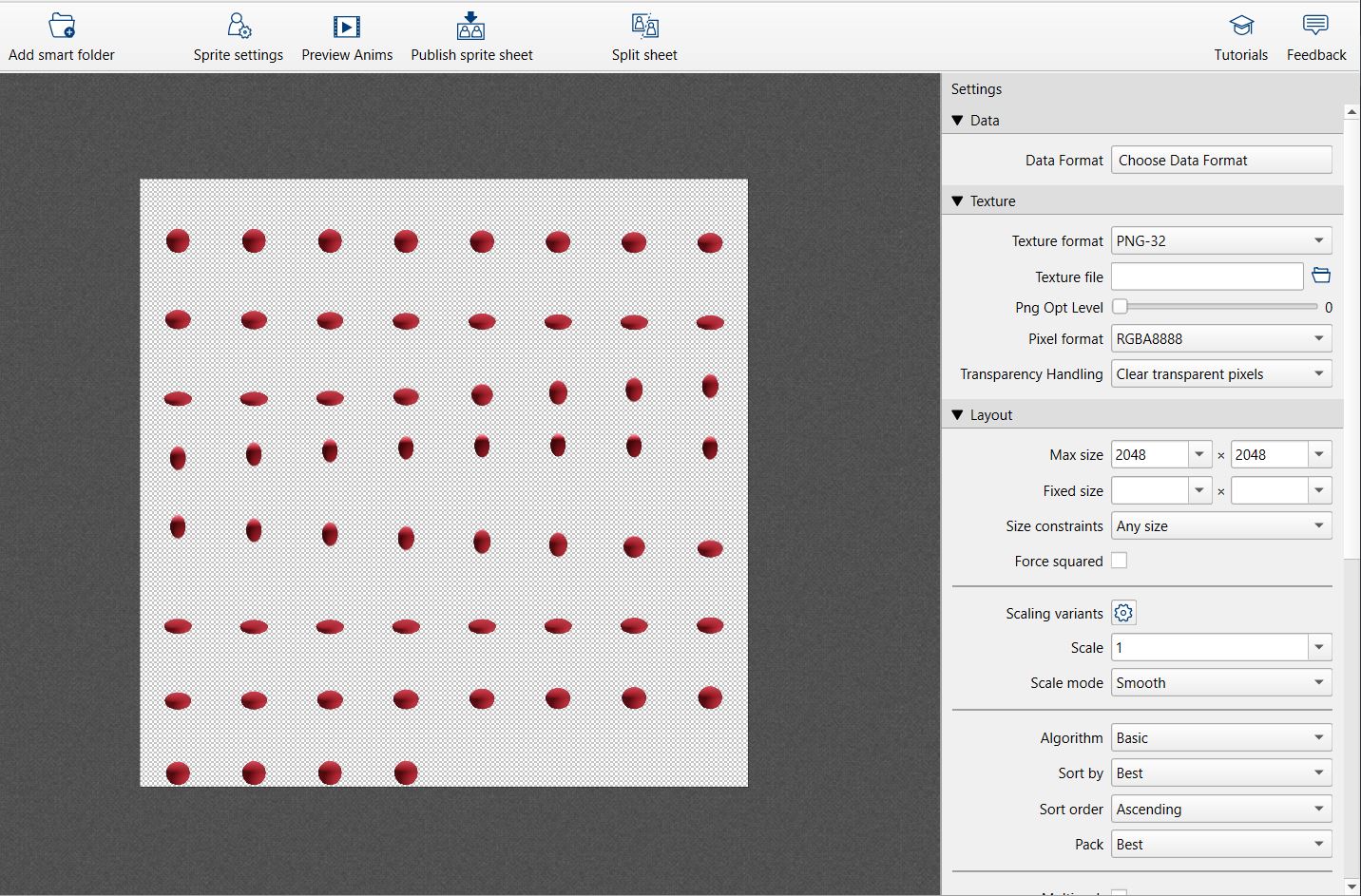 Sheet settings